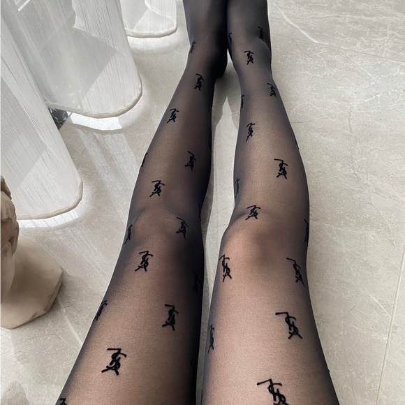 YSL Velvet logo Tights - Picture 4 of 6